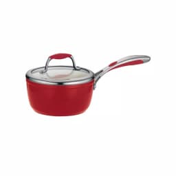 Tramontina Gourmet Ceramica Deluxe 1.5 Qt. Aluminum Ceramic Nonstick Sauce Pan with Glass Lid, Metallic Red thumbnail 1
