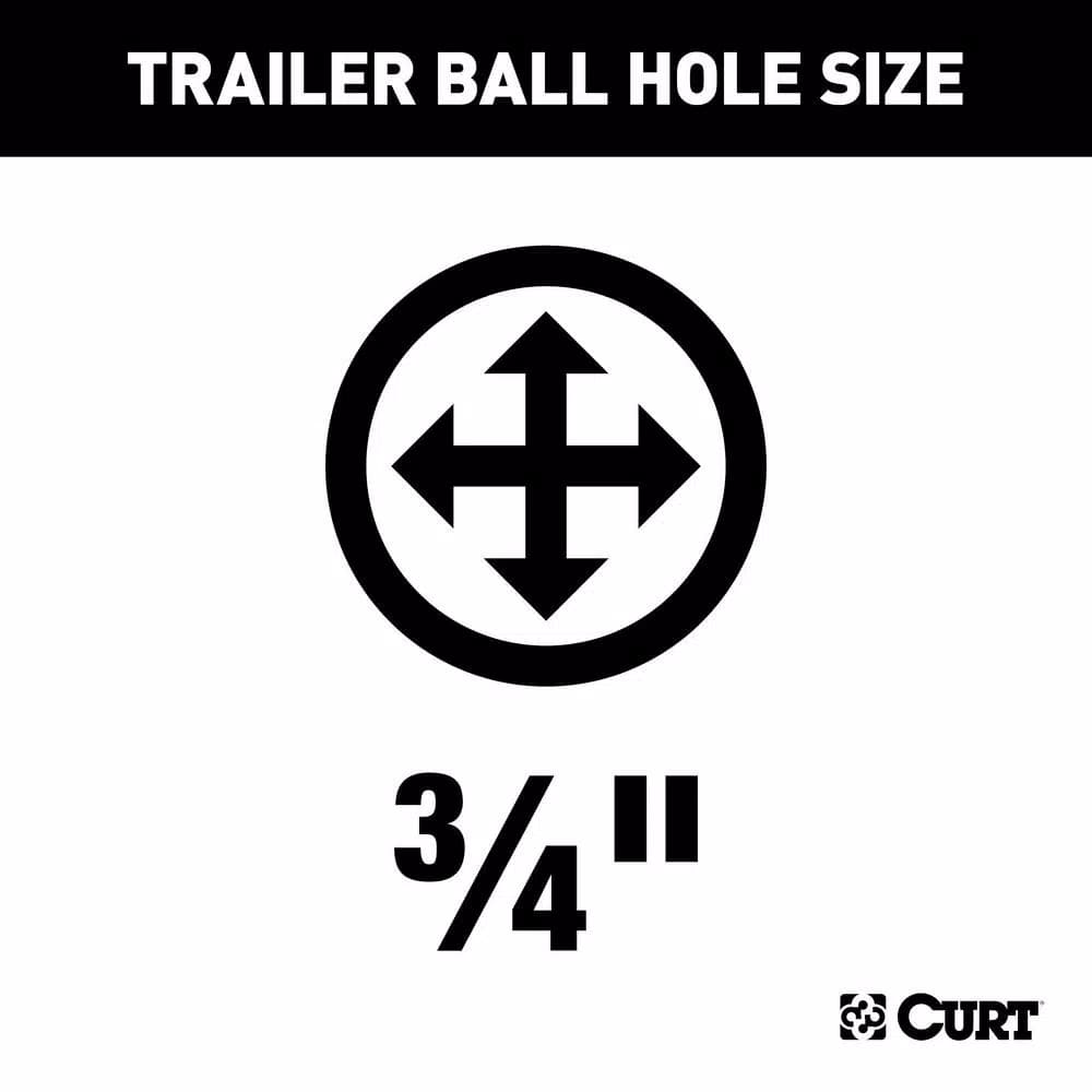 CURT Class 1 Fixed-Tongue Trailer Hitch, 1.25 in. Receiver, Square Tube, Gloss Black