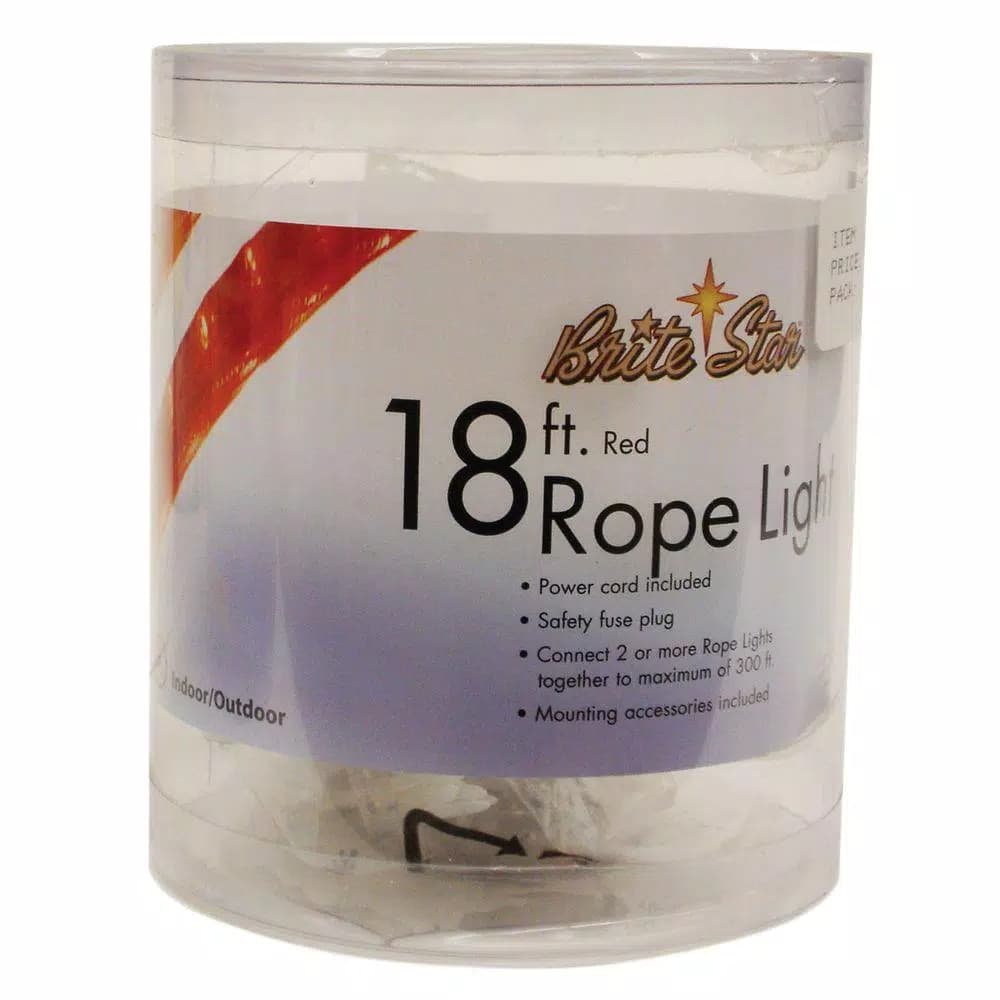 Brite Star 18 ft. Red Rope Light with 50 Clear Mini Incandescent Bulbs