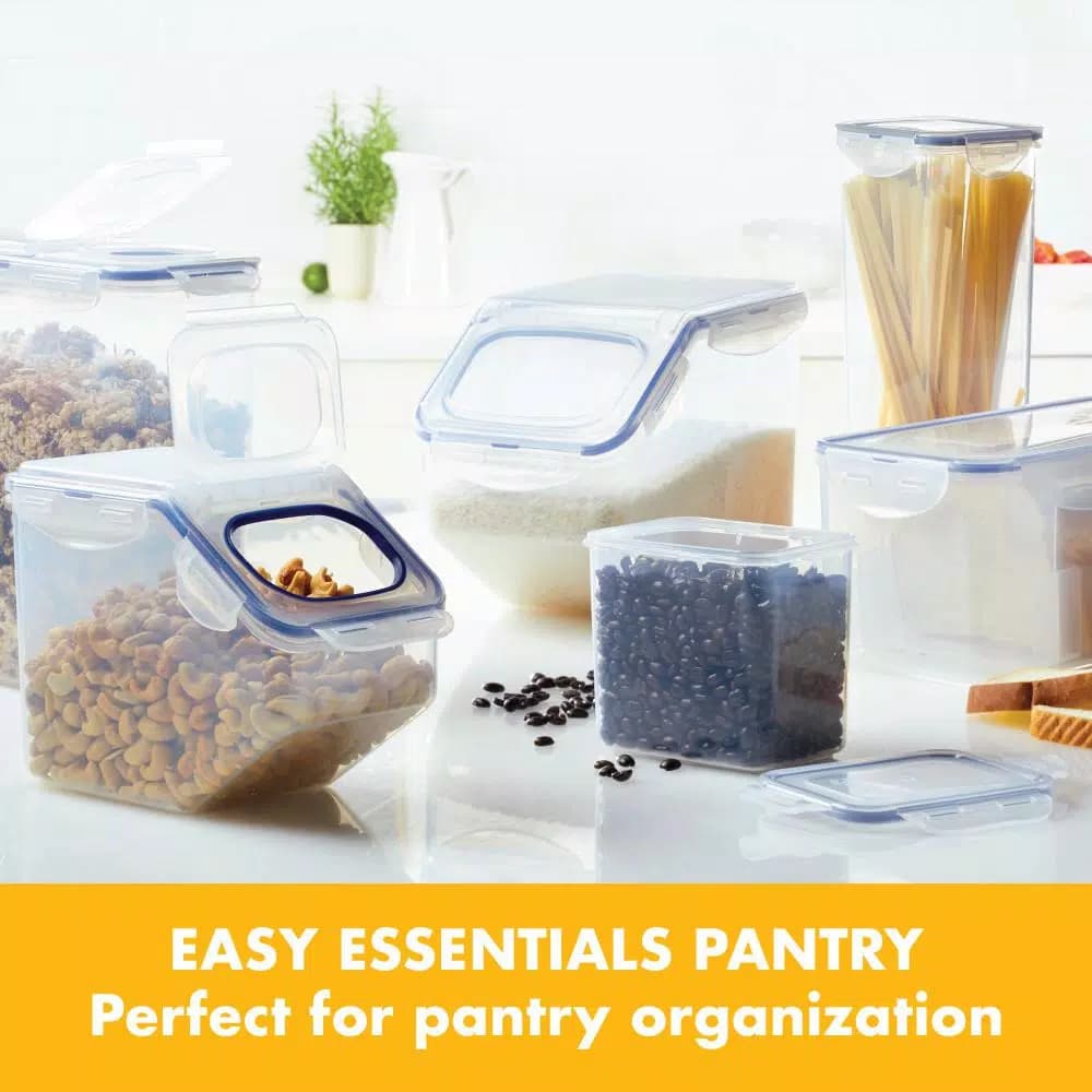 LOCK & LOCK Easy Essentials Pantry 16.5-Cup Rectangular Food Storage Container, Airtight & Leakproof Plastic Container