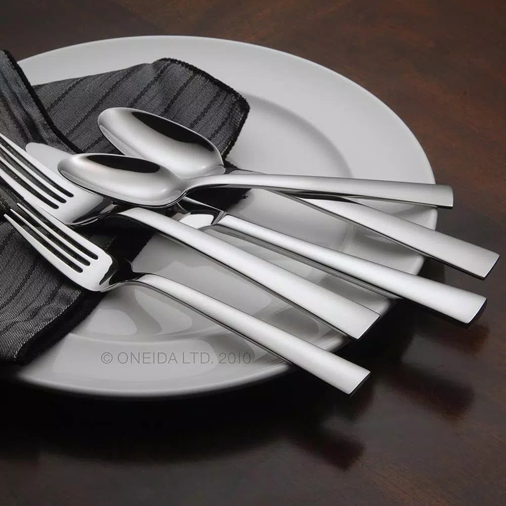 Oneida Madison Avenue 45-Piece 18/0 Stainless Steel Flatware Set, Service for 8