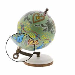 LITTON LANE Modern Reflections 7 in. Decorative Lattice Globe with Mango Wood and Marble Base, Multi-Color thumbnail 3
