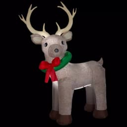 Home Accents Holiday 11 ft. Pre-Lit Giant Airblown Inflatable Fuzzy Reindeer with LED Lights thumbnail 8