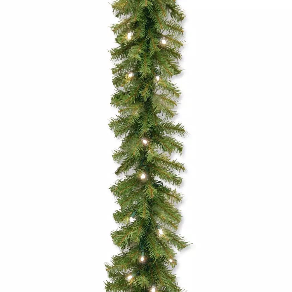 Unbranded Norwood Fir 9 ft. Artificial Garland with 50 Warm White LED Lights