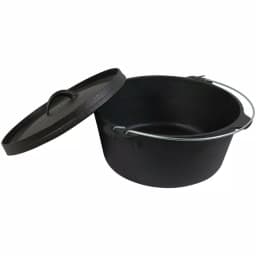 Sunnydaze Decor Sunnydaze 8 Qt. Round Cast Iron Dutch Oven with Lid, Black thumbnail 2