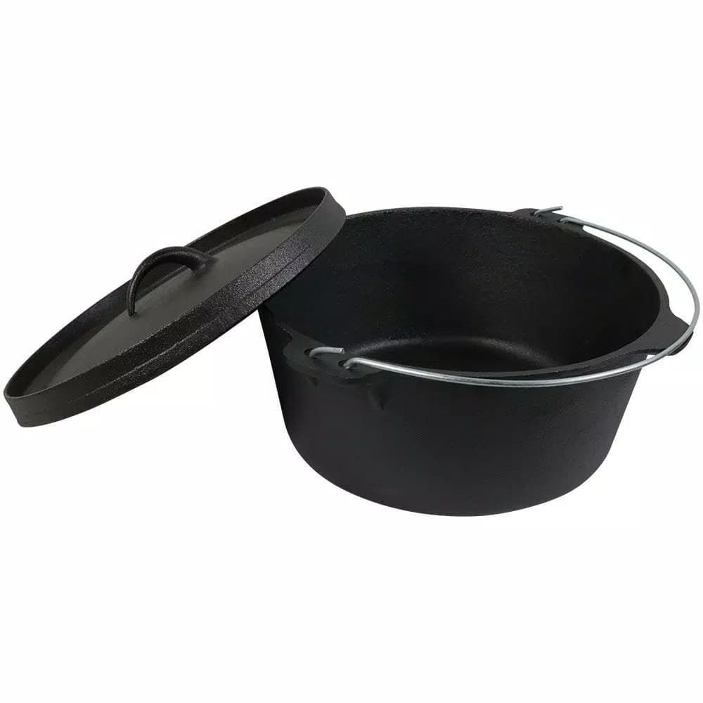Sunnydaze Decor Sunnydaze 8 Qt. Round Cast Iron Dutch Oven with Lid, Black