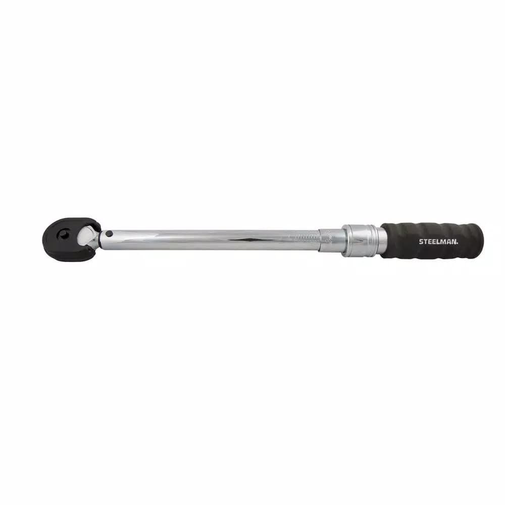 Steelman 3/8 in. Drive 10-100 ft-lb Micro-Adjustable Torque Wrench with Calibration Certificate