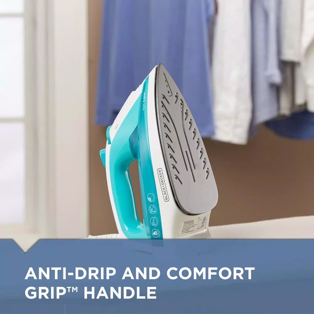BLACK+DECKER Light 'N Easy Compact Steam Iron, 1200W, Teal