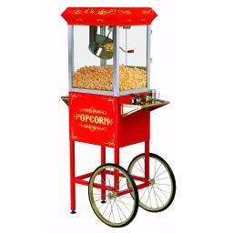 Elite Deluxe 8 oz. Kettle Popcorn Trolley - Red & Gold Pushcart & Tabletop Popper thumbnail 1