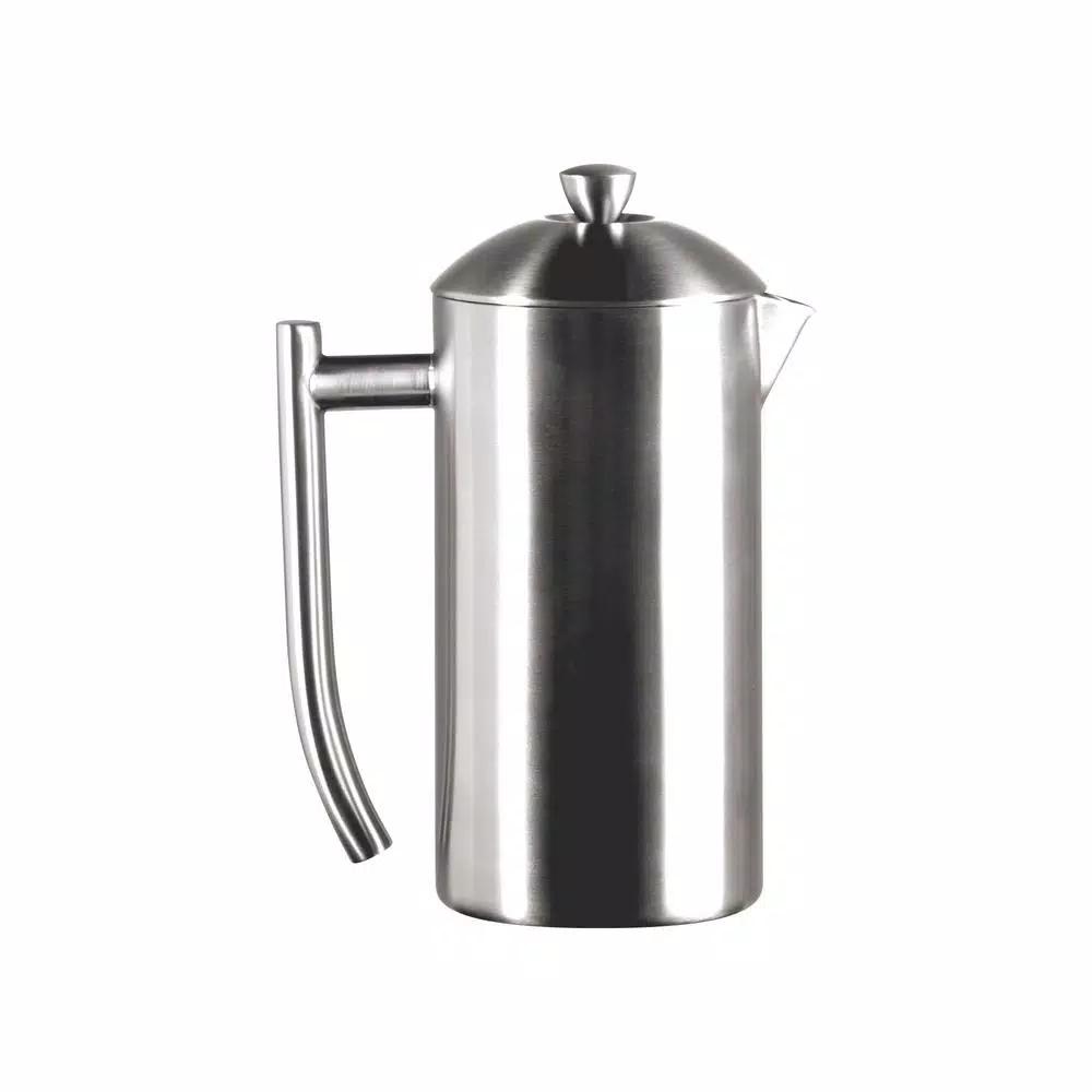 Frieling 3-Cup Brushed Stainless Steel French Press Coffee Maker, Double-Walled Insulated