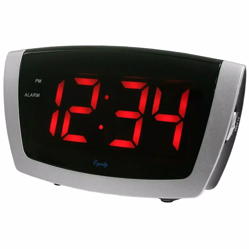 Equity by La Crosse Red LED Digital Alarm Clock with HI/LO Dimmer and Snooze - 7.25 in. x 3.9 in.