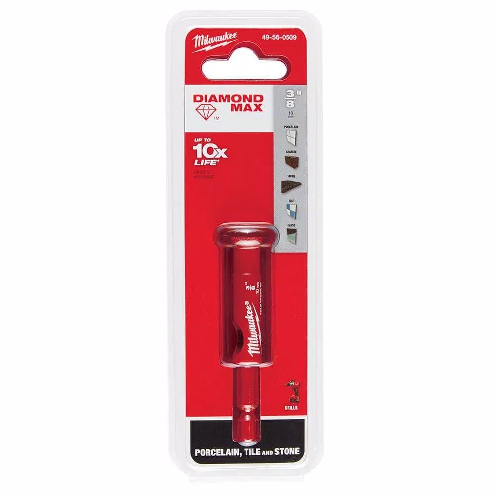 Milwaukee 3/8 in. Diamond MAX Hole Saw with 1/4 in. Hex Shank