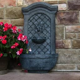 Sunnydaze Decor Rosette Leaf Electric Outdoor Wall Fountain, Black thumbnail 4