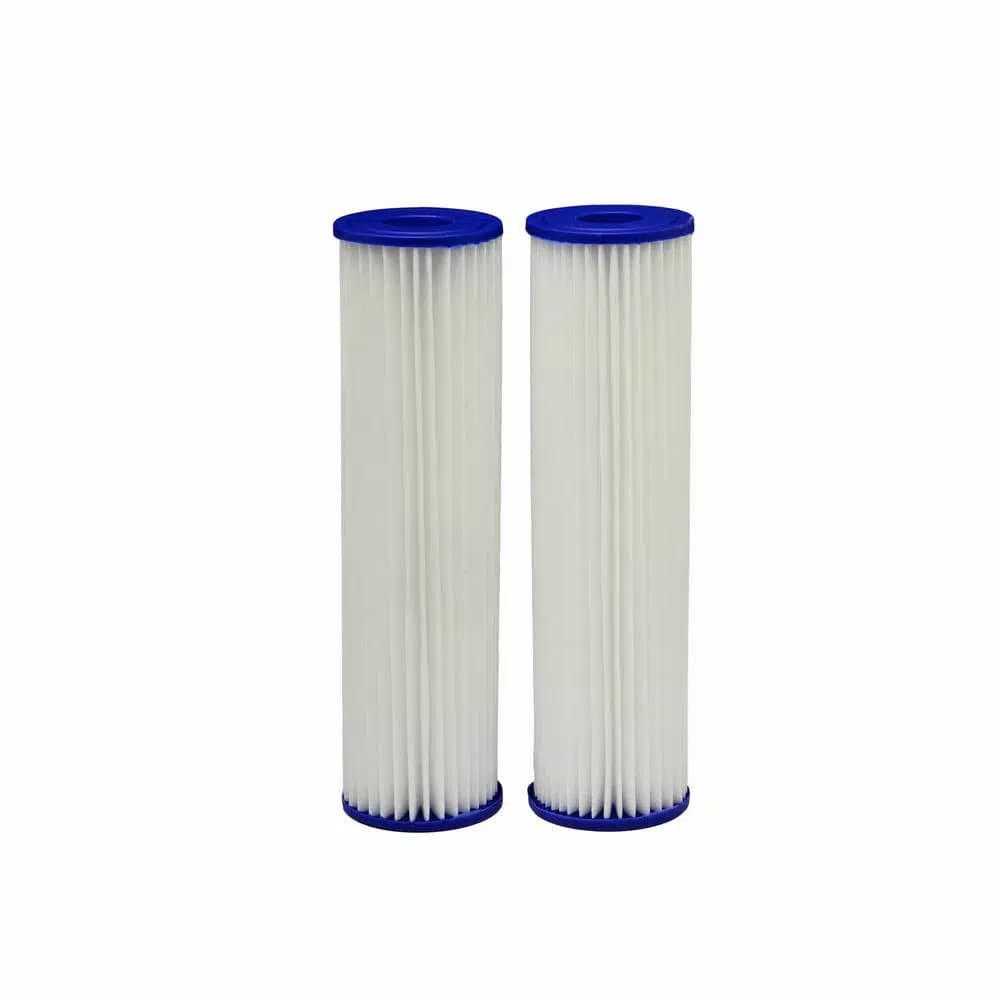EcoPure Universal Fit Pleated Whole House Water Filter 2-Pack, 30 Micron