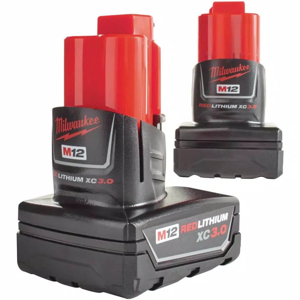 Milwaukee M12 12V XC 3.0 Ah Lithium-Ion Extended Capacity Battery Pack (2-Pack)