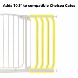 Dreambaby 10.5 in. Gate Extension for Chelsea Series Standard Height Child Safety Gates, White thumbnail 2