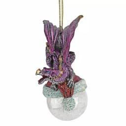 Design Toscano North Pole Dragon Holiday Ornament, Artist Liam Manchester, 6.5 in. thumbnail 2