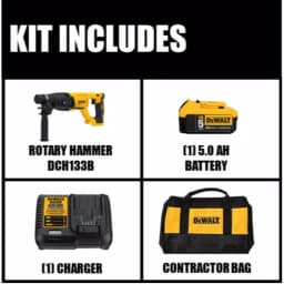 DEWALT 20V MAX XR Brushless 1 in. SDS Plus D-Handle Rotary Hammer Kit with 5.0Ah Battery & Charger thumbnail 2