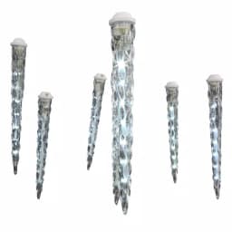 LightShow 8-Light Classic White Shooting Star LED Icicle Light Set, Outdoor, 7.5 ft thumbnail 3