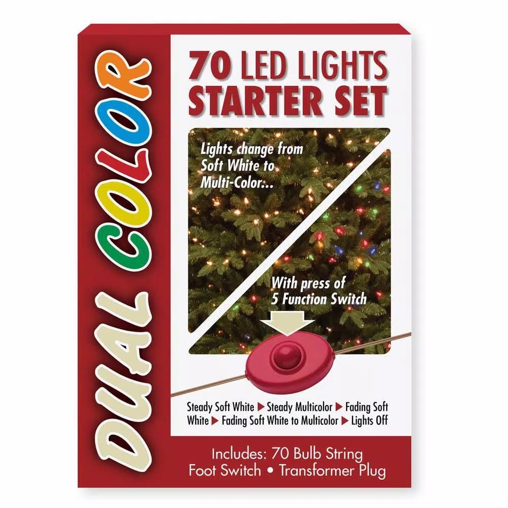National Tree Company Dual Color® LED Light String Starter Set, 70 Bulbs, 10 Functions, 23 ft.