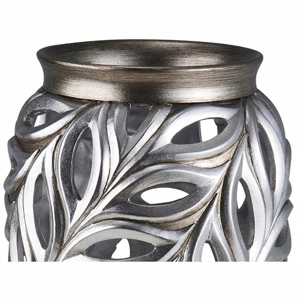 Unbranded Kiara 15.75 in. Silver Peacock Feather Decorative Table Vase