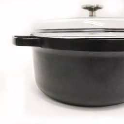 BergHOFF GEM 7.7 qt. Cast Aluminum Nonstick Stock Pot with Glass Lid, Black thumbnail 3