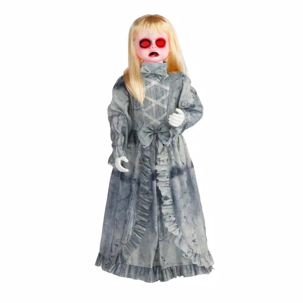Home Accents Holiday 3 ft. Animated Victorian Doll with Red LED Eyes and Sound Sensor