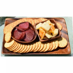 Acaciaware 4-Piece Acacia Wood Oval Serving Tray and Dipping Bowl Set thumbnail 2