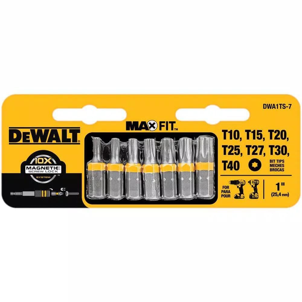 DEWALT MaxFit 1 in. Torx Security Drill Bit Tip Set, 7-Piece