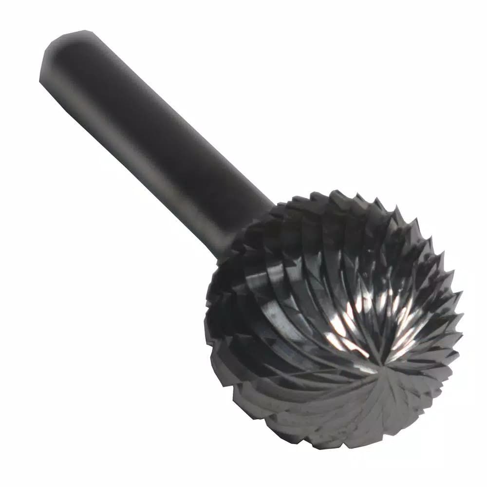 Drill America 3/8 in. x 5/16 in. Ball End Solid Carbide Burr Rotary File Bit, 1/4 in. Shank