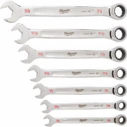 Milwaukee 7-Piece SAE Ratcheting Combination Wrench Set thumbnail 1