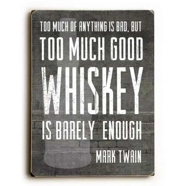 ArteHouse Good Whiskey Wood Wall Art - 9 x 12 in. Hand Distressed Vintage Sign by Cheryl Overton