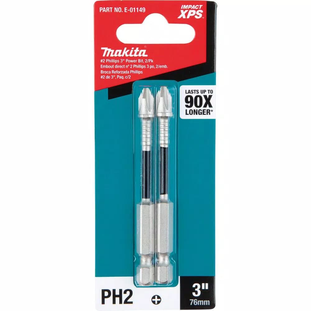 Makita ImpactXPS #2 Phillips 3 in. Power Bits, 2-Pack