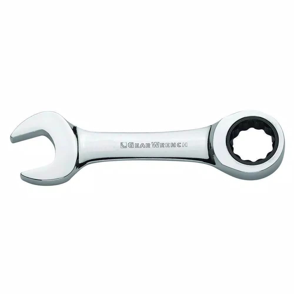 GearWrench 15 mm Stubby Combination Ratcheting Wrench