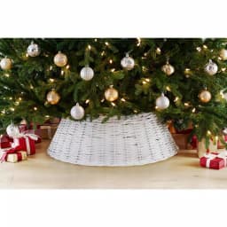 Home Accents Holiday 27 in. White Wicker Christmas Tree Collar thumbnail 3