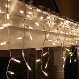 Wintergreen Lighting 7 ft. M5 LED Warm White Twinkle Icicle Light Set, 70 Lights thumbnail 2