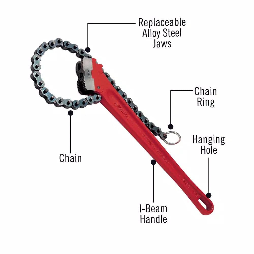 RIDGID C-24 Heavy-Duty Chain Wrench, 3 in. Rated Capacity