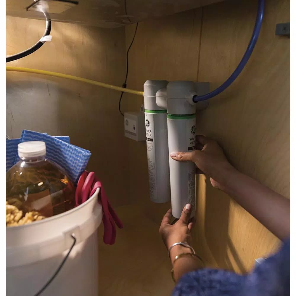 GE Under Sink Dual Flow Water Filtration System, NSF Certified, Reduces Lead & Chlorine