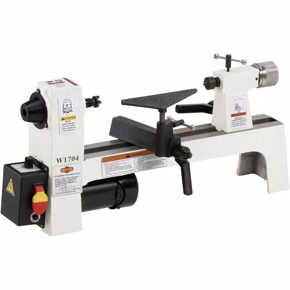 Shop Fox 8 in. x 13 in. 110-Volt 1/3 HP Bench-Top Wood Lathe with Variable Speed Control