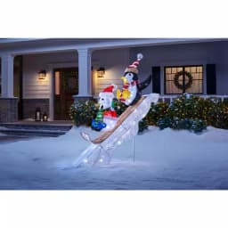 Home Accents Holiday 4 ft LED Penguin and Skating Snowman Yard Decoration thumbnail 2