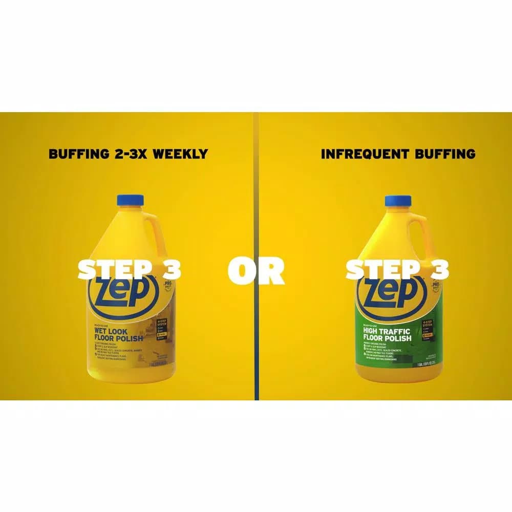 Zep Wet-Look Floor Polish, 5-Gallon Professional Strength High Gloss Coating