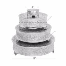 LITTON LANE Silver Aluminum Round Cake Stand Set of 4 with Floral Vine Design thumbnail 6