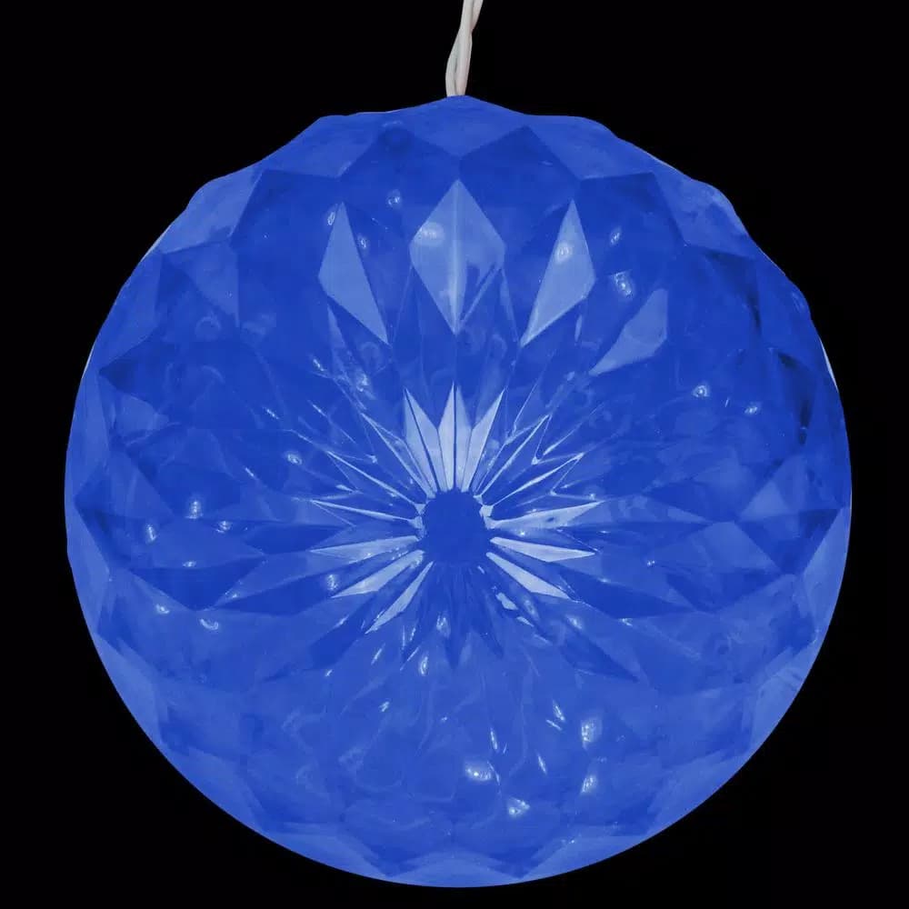 Northlight 6-Light Blue LED Crystal Sphere Hanging Outdoor Christmas Decoration