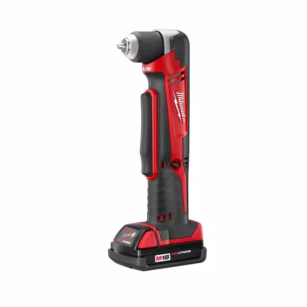 Milwaukee M18 18V Lithium-Ion Cordless 3/8 in. Right Angle Drill Kit with 1.5Ah Battery, Charger, and Hard Case