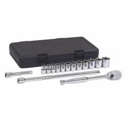 GEARWRENCH 1/2 in. Drive 6-Point SAE Ratchet and Socket Set, 15-Piece thumbnail 1