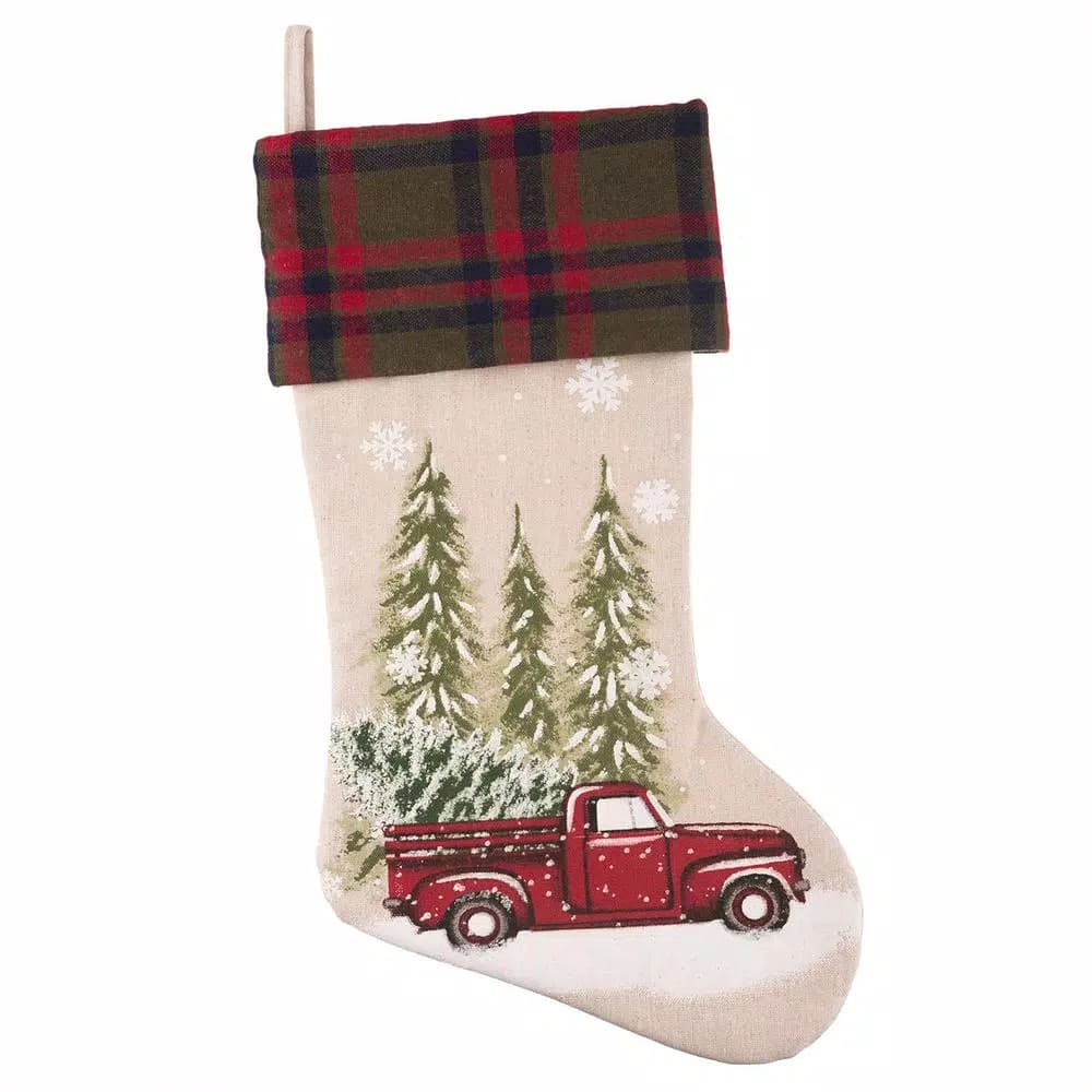 Haute Decor HangRight 18.7 in. Nostalgia Christmas Stocking with Patented 360° Adjustable Loop