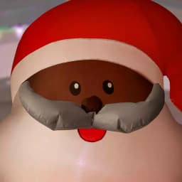 Home Accents Holiday Gemmy Airblown 6.5 ft. LED Outdoor Inflatable African-American Santa with Present thumbnail 4