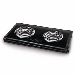 BLACK+DECKER 2-Burner 12 in. Black Hot Plate with Dual Temperature Controls thumbnail 1