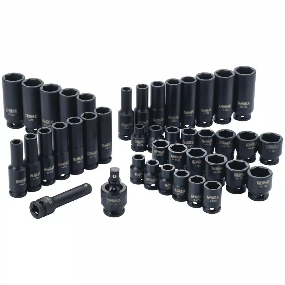 DEWALT 42-Piece 3/8 in. Drive Impact Socket Set with DirectTorque Technology, Metric & SAE