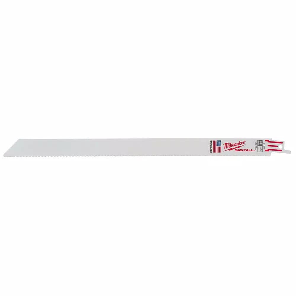 Milwaukee 12 in. 18 TPI Metal Cutting Reciprocating Saw Blades, 5-Pack